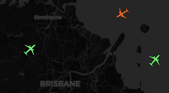 Example map of decoded ADS-B data from the MT300N-V2