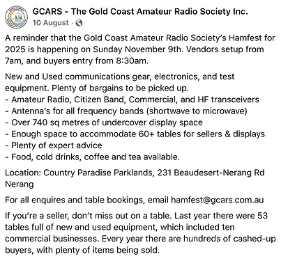 GCARS Hamfest 2025